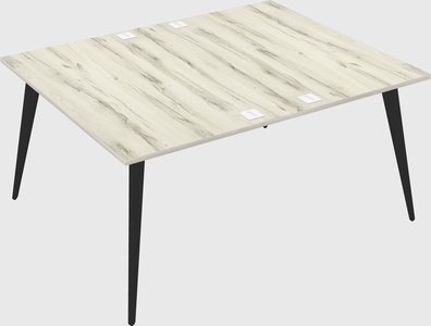 Shared rectangular office desk system