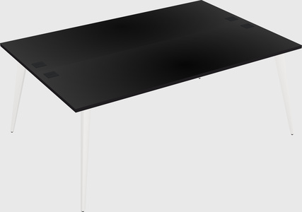 Shared rectangular office desk system