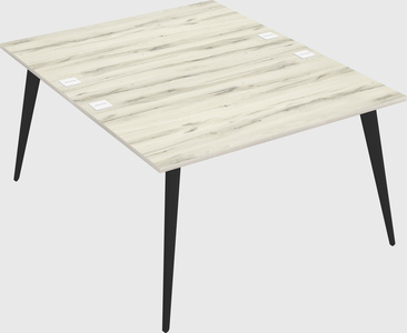 Shared rectangular office desk system