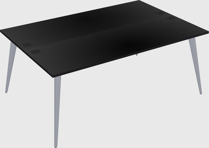Shared rectangular office desk system