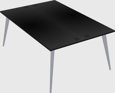 Shared rectangular office desk system