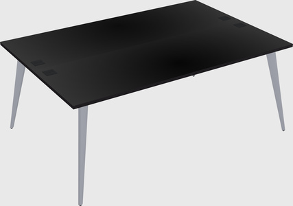Shared rectangular office desk system
