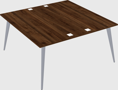 Shared rectangular office desk system