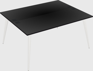 Shared rectangular office desk system