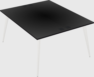 Shared rectangular office desk system