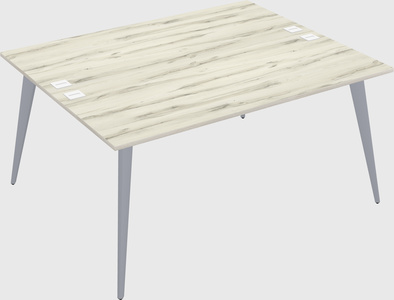 Shared rectangular office desk system