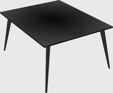 Shared rectangular office desk system