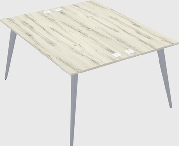 Shared rectangular office desk system