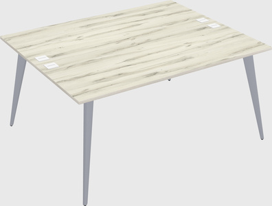 Shared rectangular office desk system