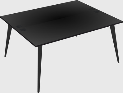 Shared rectangular office desk system