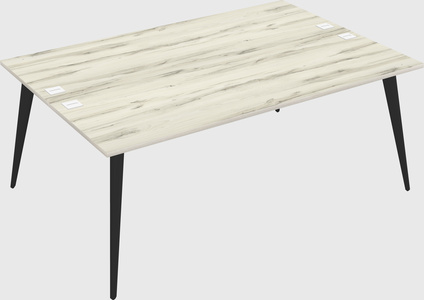 Shared rectangular office desk system