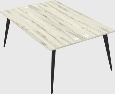 Shared rectangular office desk system