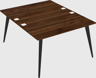 Shared rectangular office desk system