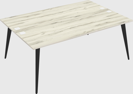 Shared rectangular office desk system