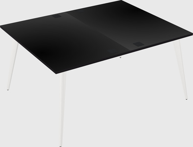 Shared rectangular office desk system