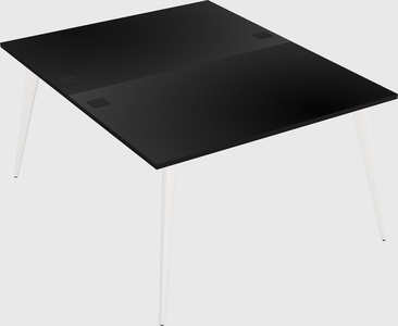Shared rectangular office desk system