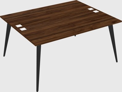 Shared rectangular office desk system