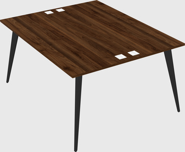 Shared rectangular office desk system