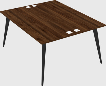 Shared rectangular office desk system