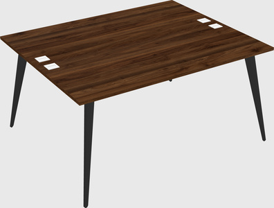Shared rectangular office desk system