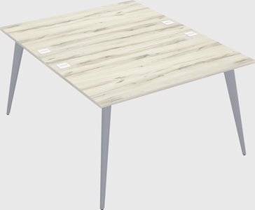 Shared rectangular office desk system