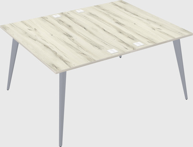 Shared rectangular office desk system