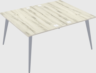 Shared rectangular office desk system