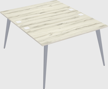 Shared rectangular office desk system
