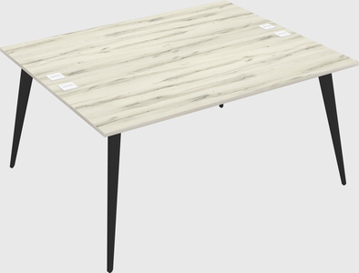 Shared rectangular office desk system