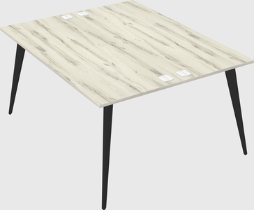 Shared rectangular office desk system