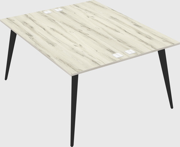 Shared rectangular office desk system