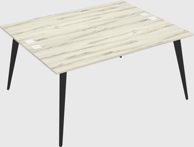 Shared rectangular office desk system