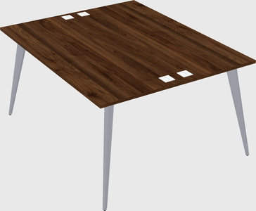 Shared rectangular office desk system