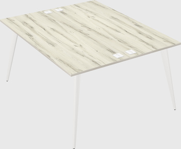 Shared rectangular office desk system