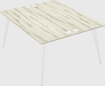 Shared rectangular office desk system
