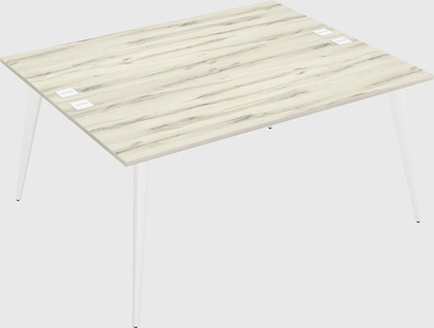 Shared rectangular office desk system