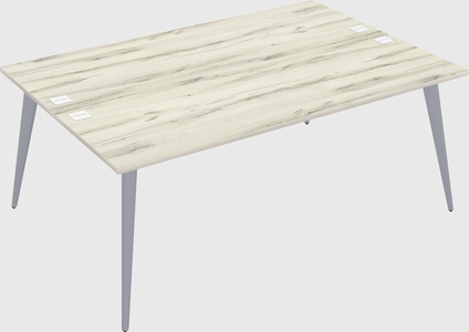 Shared rectangular office desk system