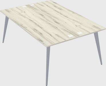 Shared rectangular office desk system