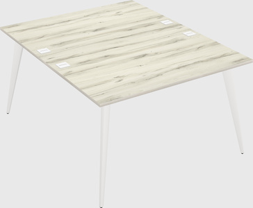 Shared rectangular office desk system