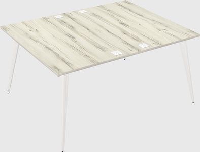 Shared rectangular office desk system