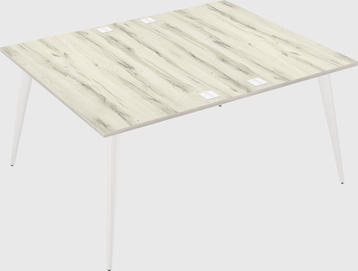 Shared rectangular office desk system