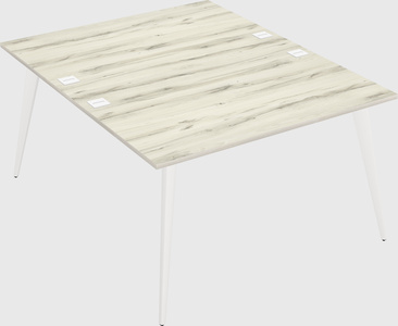 Shared rectangular office desk system