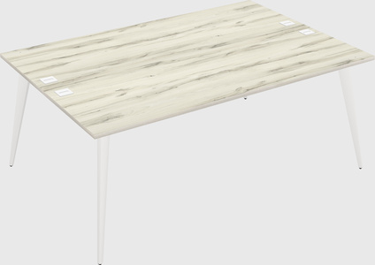 Shared rectangular office desk system