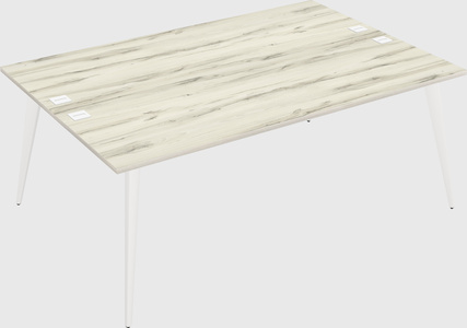 Shared rectangular office desk system