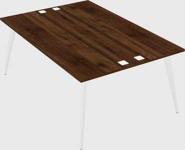 Shared rectangular office desk system