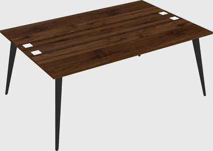 Shared rectangular office desk system