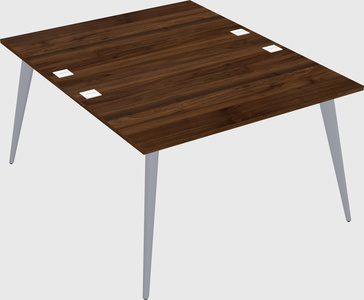 Shared rectangular office desk system