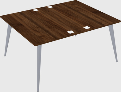 Shared rectangular office desk system