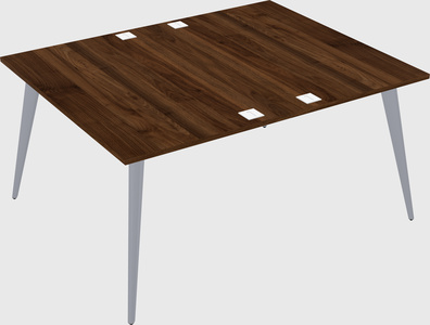 Shared rectangular office desk system