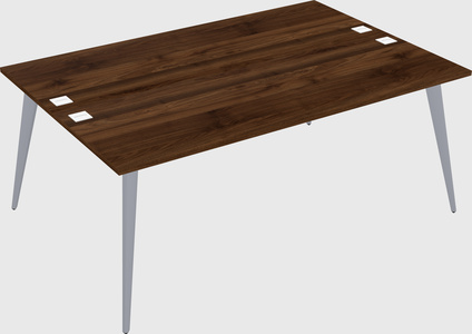 Shared rectangular office desk system